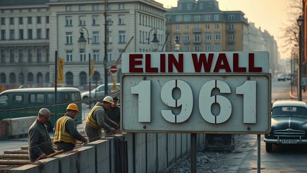Berlin Wall Construction Begins, East Berlin, East Germany | 1961-08-13