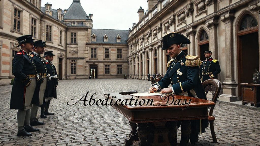 Napoleon Abdicates (First), Fontainebleau, France | 1814-04-06