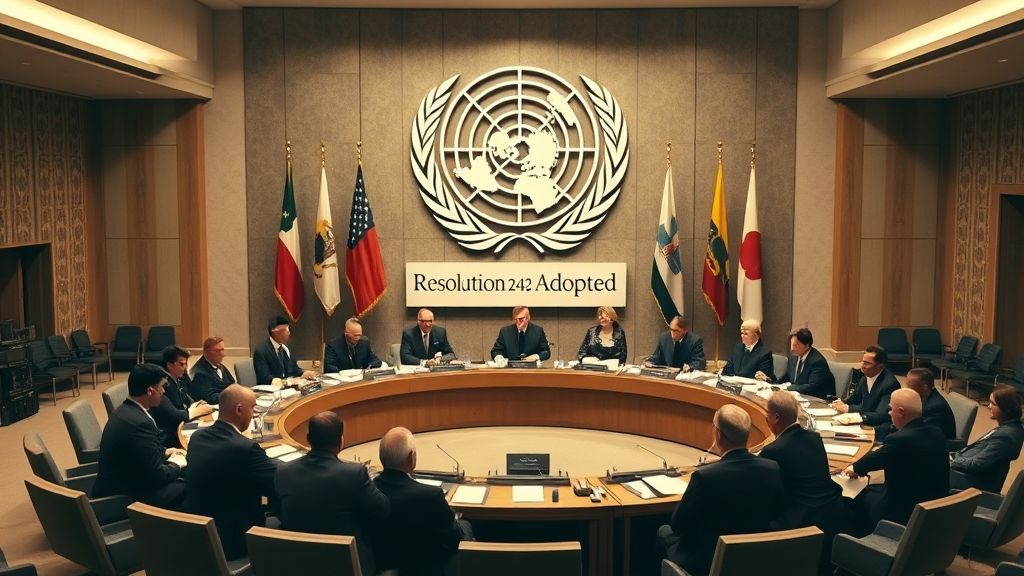 UN Security Council Resolution 242 Adopted, New York, USA | 1967-11-22