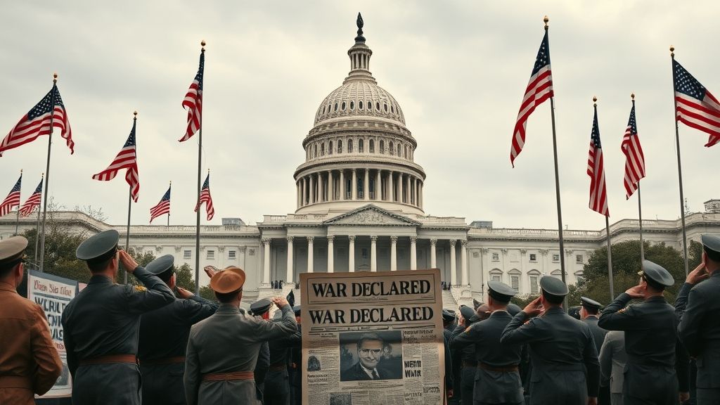 United States Declares War on Japan, Washington, D.C., USA | 1941-12-08