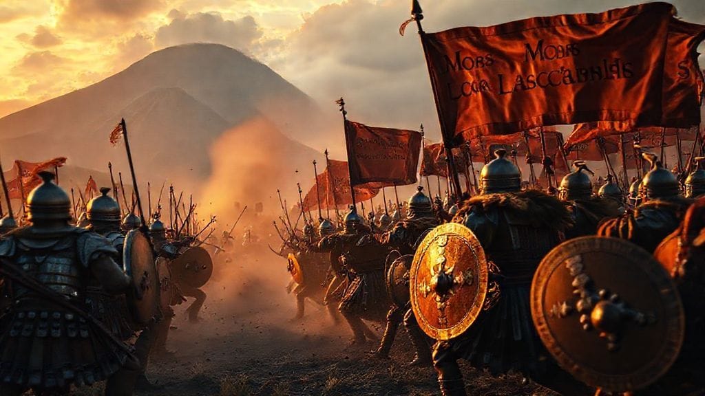 Battle of Mons Lactarius Ends Ostrogothic Resistance, near Vesuvius, Italy | 552-10