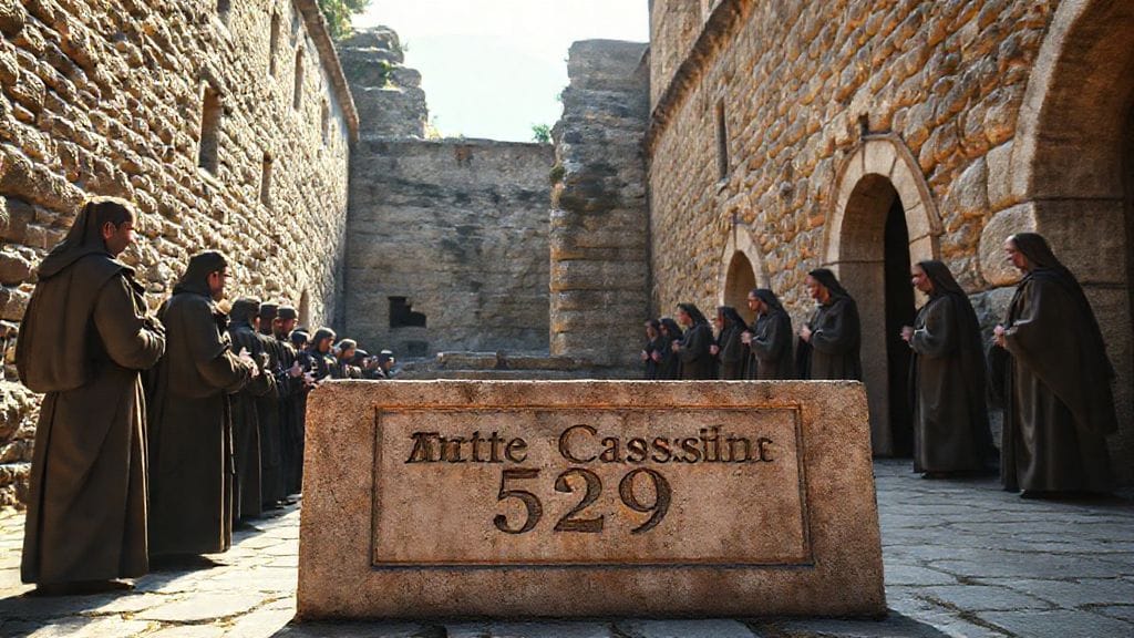 Foundation of the Monastery of Monte Cassino (Benedictine Rule), Monte Cassino, Italy | 529