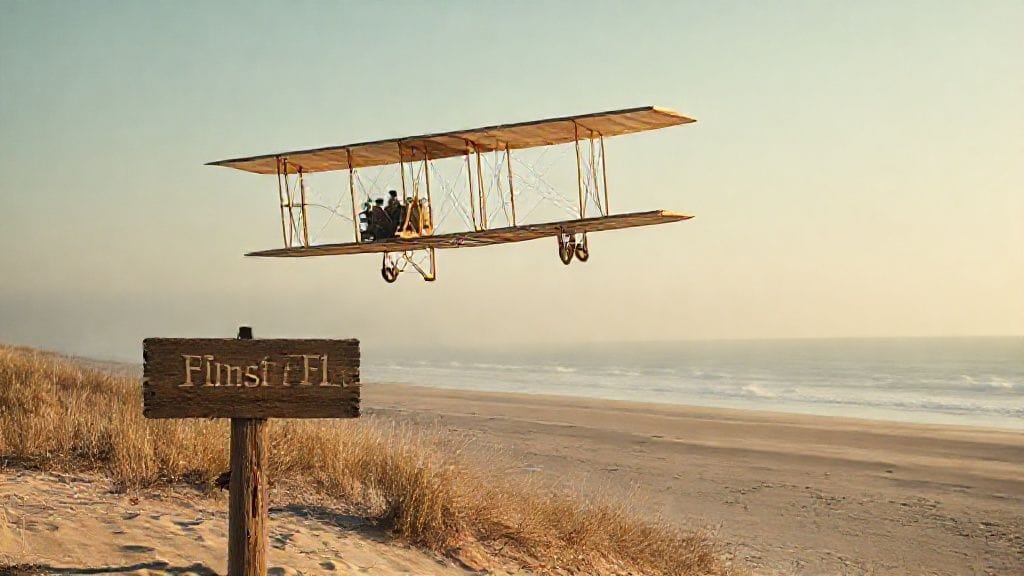 First Airplane Flight, Kitty Hawk, USA | 1903-12-17