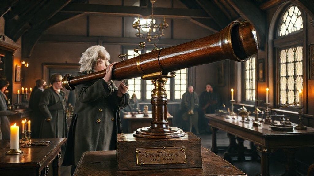 Newton Presents Reflecting Telescope, London, England | 1672-01-11