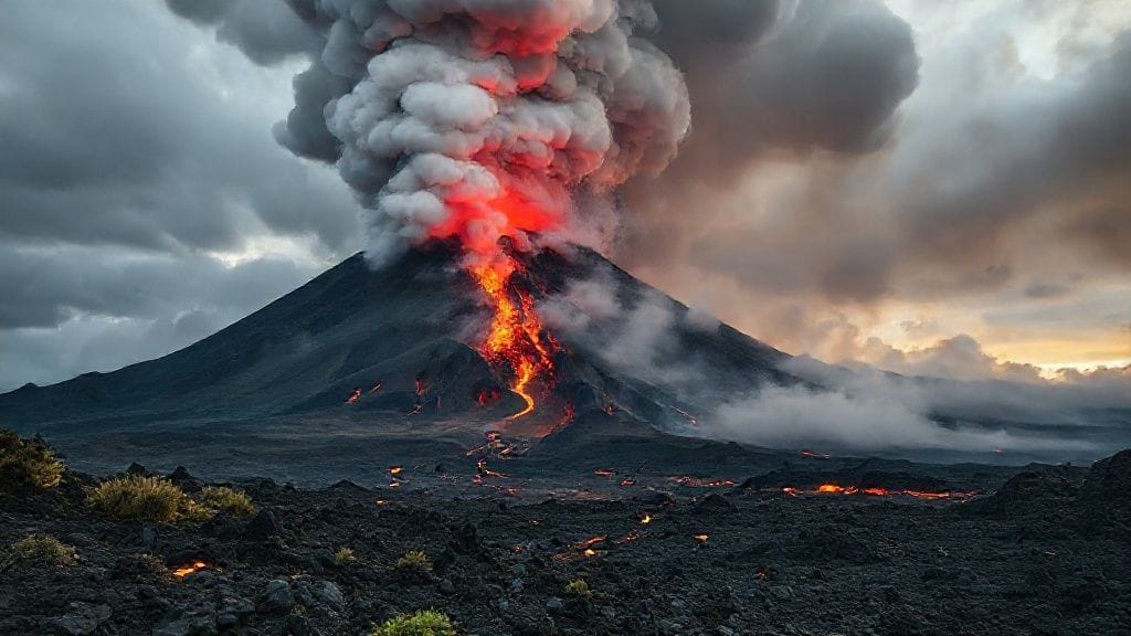 Ngauruhoe Eruption, North Island, New Zealand | 1975