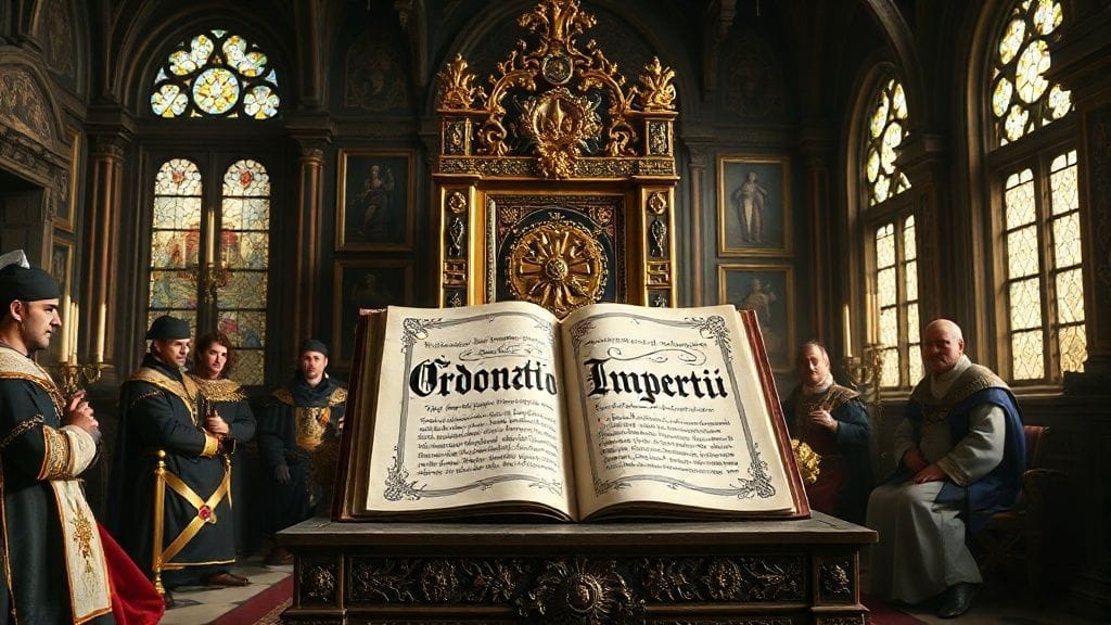 Ordinatio Imperii Sets Carolingian Succession, Aachen, Francia | 817