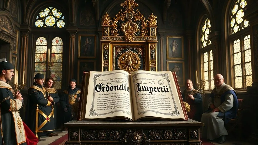 Ordinatio Imperii Sets Carolingian Succession, Aachen, Francia | 817