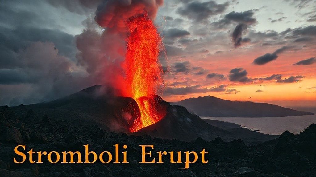 Stromboli Eruption, Aeolian Islands, Italy | 1930