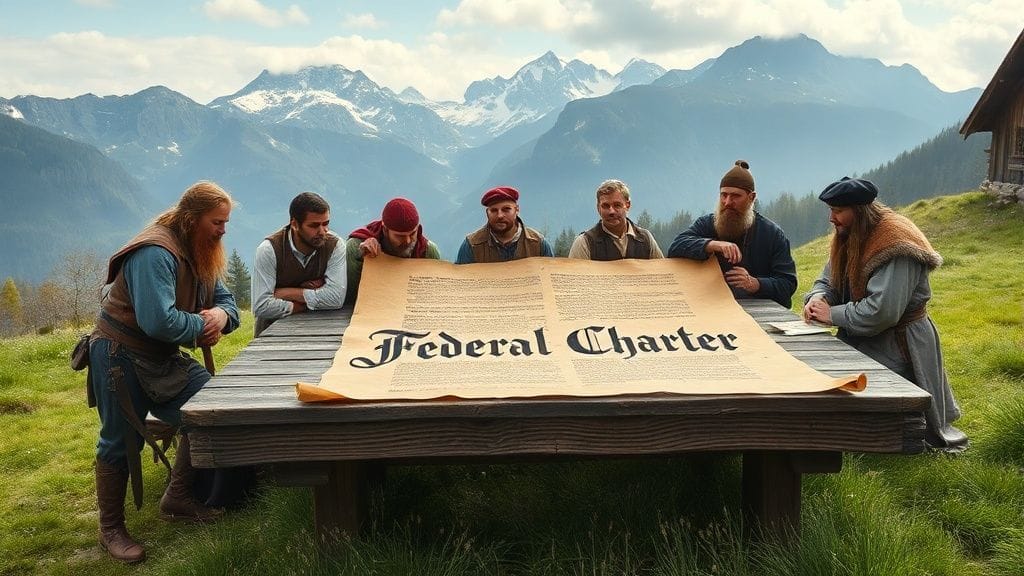 Swiss Confederation Formed (Federal Charter), Rütli–Schwyz, Alps | 1291–1307