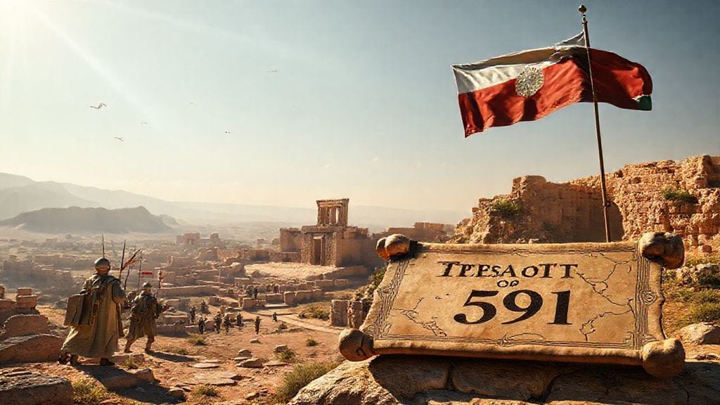 Treaty of 591 Restores Byzantine Lands after War with Persia, Nisibis Region, Mesopotamia | 591