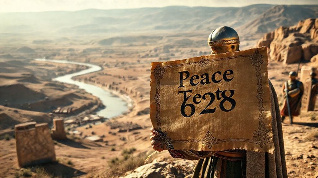 Treaty of 628 Restores Byzantine–Sasanian Frontiers, Nineveh Region, Mesopotamia | 628