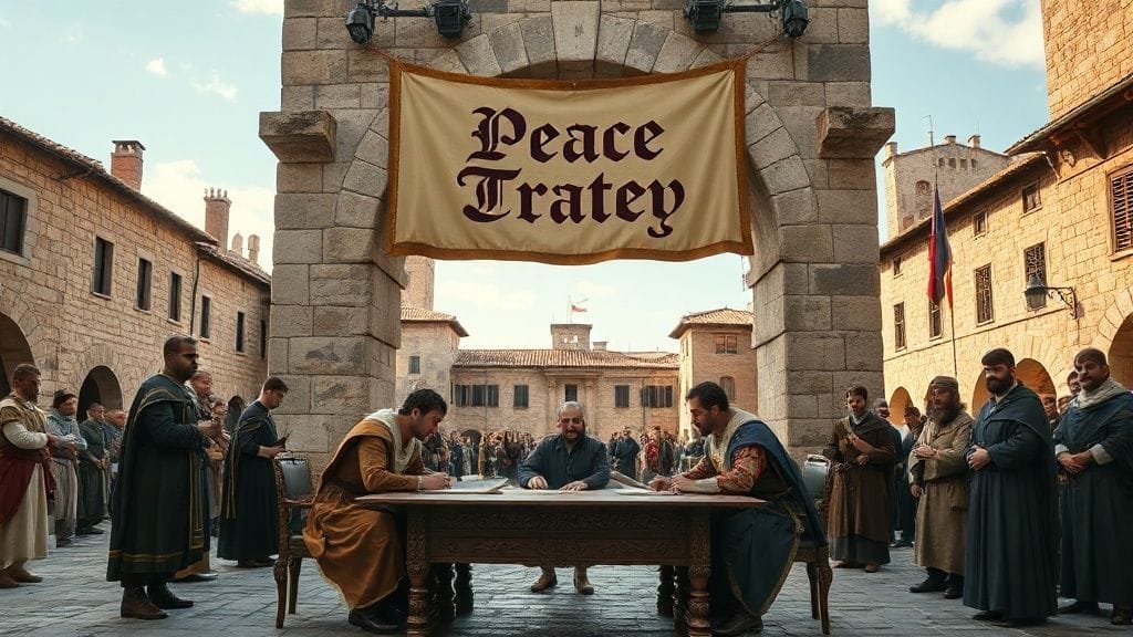 Treaty of Anagni Restores Peace over Sicilian Question, Anagni, Papal States | 1295