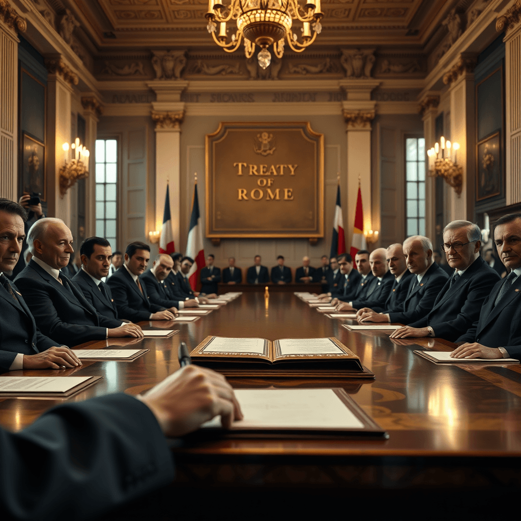 Treaty of Rome Signed, Rome, Italy | 1957-03-25