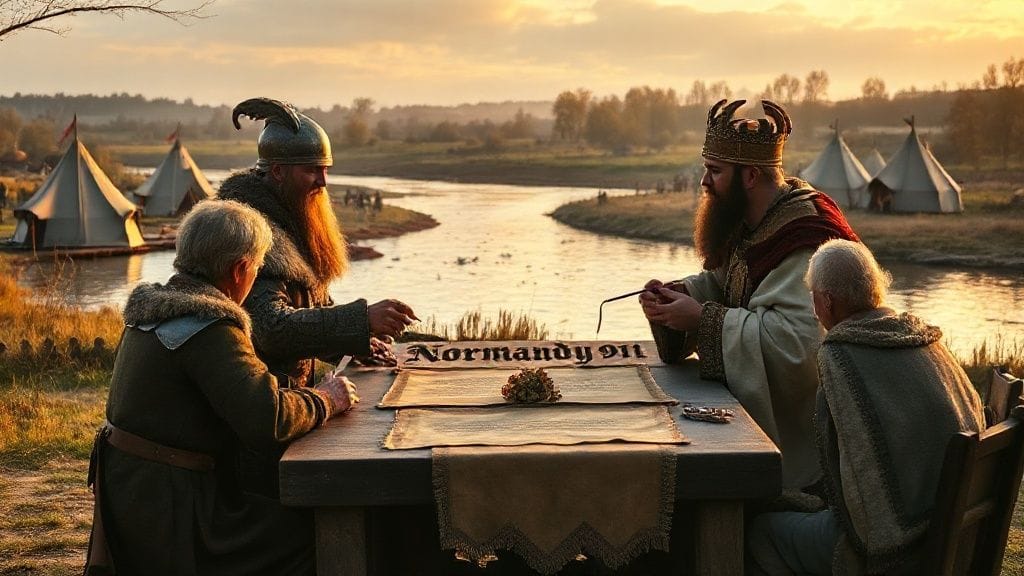 Treaty of Saint-Clair-sur-Epte Establishes Normandy, Saint-Clair-sur-Epte, West Francia | 911