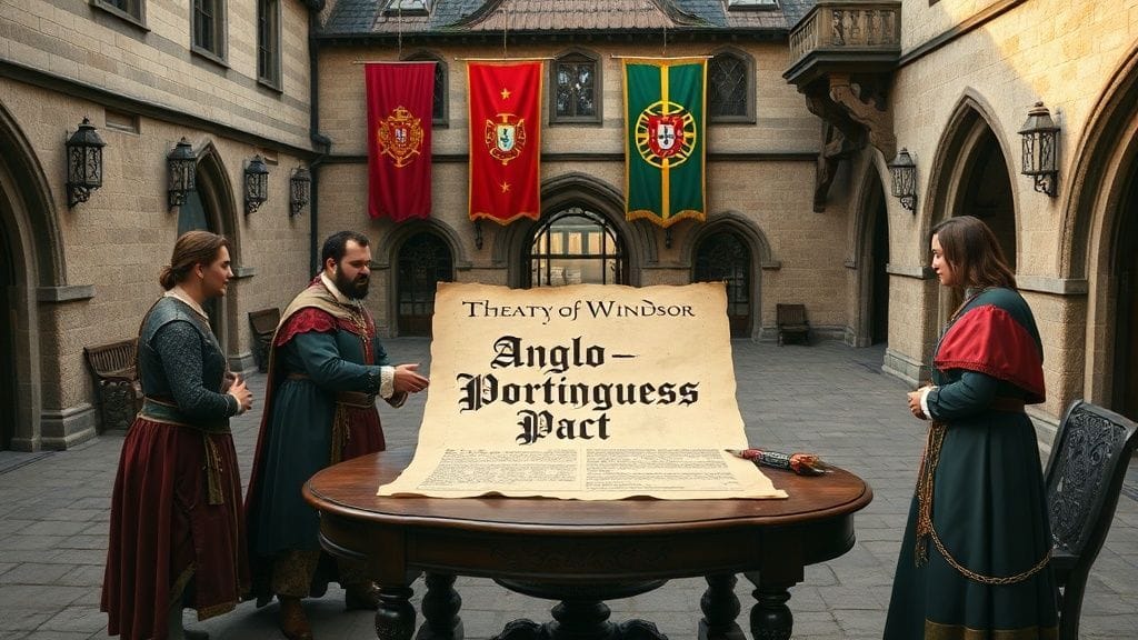 Treaty of Windsor Reaffirms Anglo-Portuguese Alliance, Windsor, England | 1386-05-09
