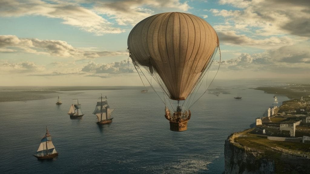First aerial crossing of the English Channel, France/England | 1785-01-07