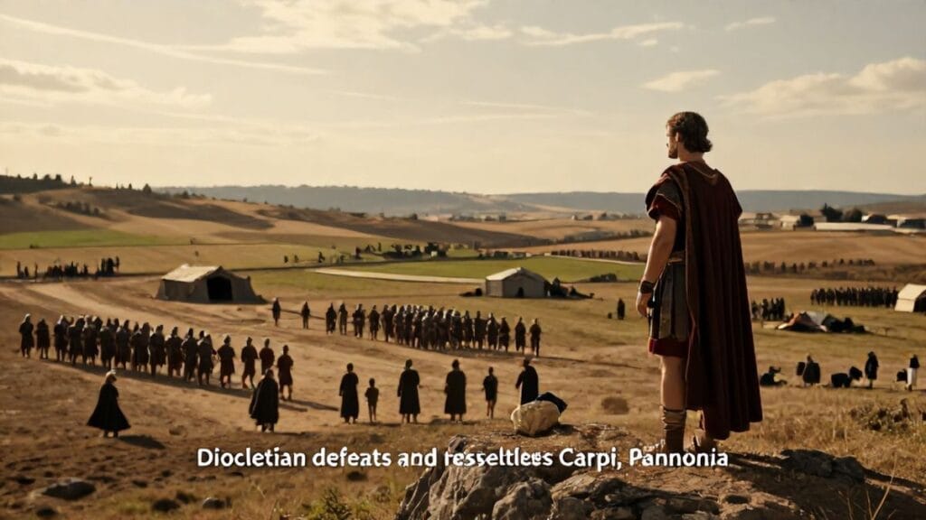 Diocletian defeats and resettles Carpi, Pannonia | 295