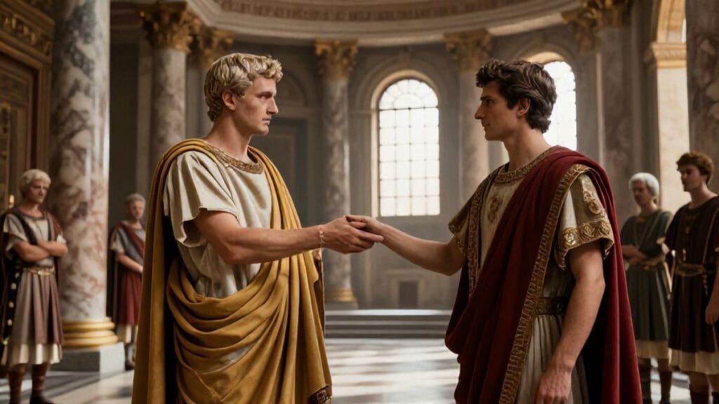 Emperor Hadrian adopts Lucius Ceionius Commodus as his successor, Rome | 136-01