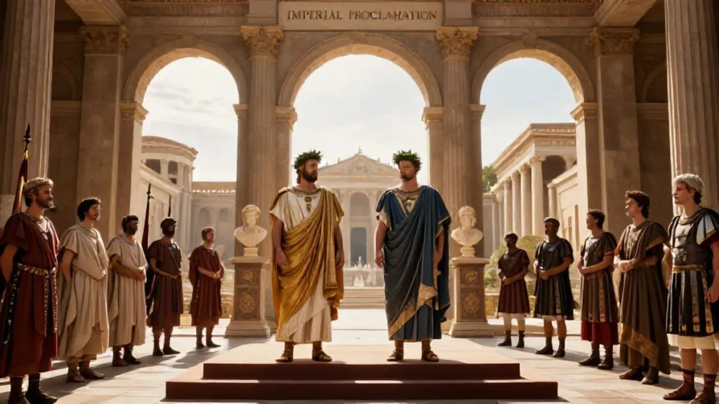 Marcus Aurelius and Lucius Verus become co-emperors, Rome, Roman Empire | 161-03-07 2 Marcus Aurelius and Lucius Verus become co-emperors, Rome, Roman Empire | 161-03-07