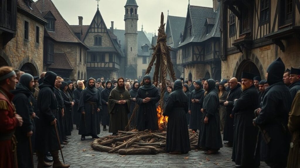 Execution of heretics, Orléans, Kingdom of France | 1022